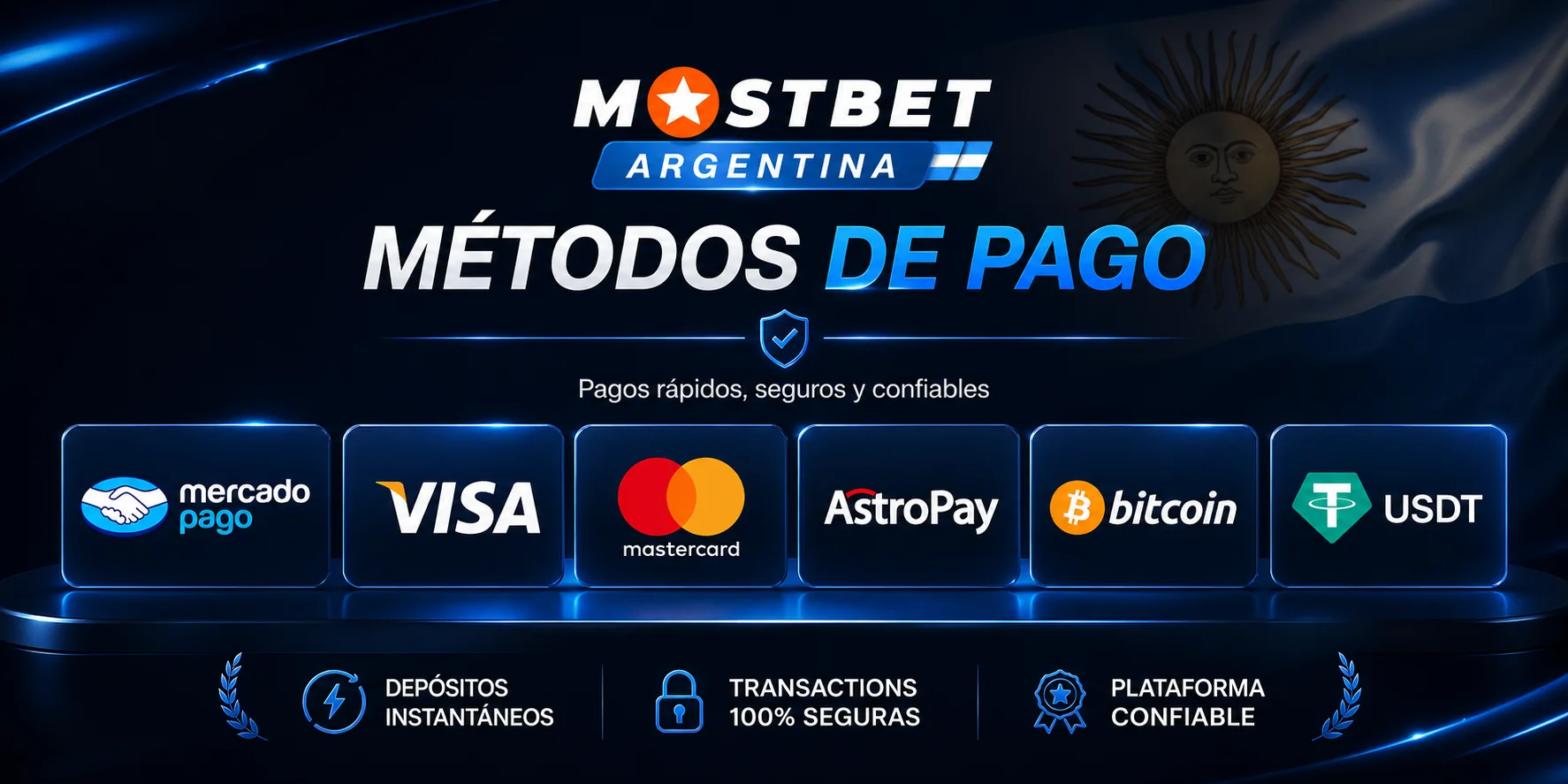 Métodos de pago en Mostbet Argentina: Mercado Pago, Visa, Astropay, Bitcoin, USDT